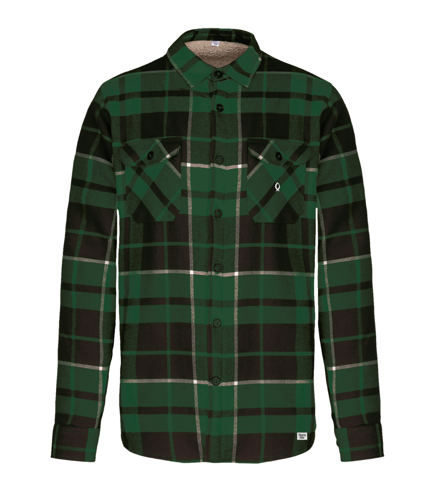 Camisa xadrez com forro em sherpa - Verde