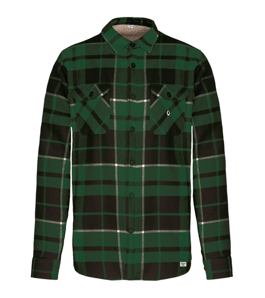 Camisa xadrez com forro em sherpa - Verde