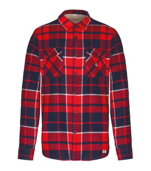 Camisa xadrez com forro em sherpa - Vermelho